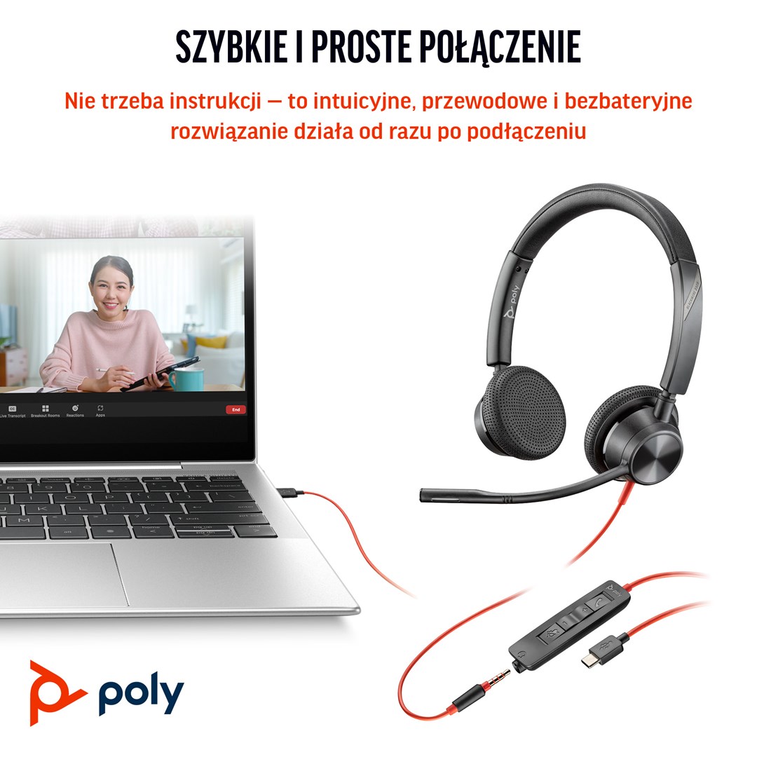 HP Poly Blackwire 3325 Stereo Microsoft