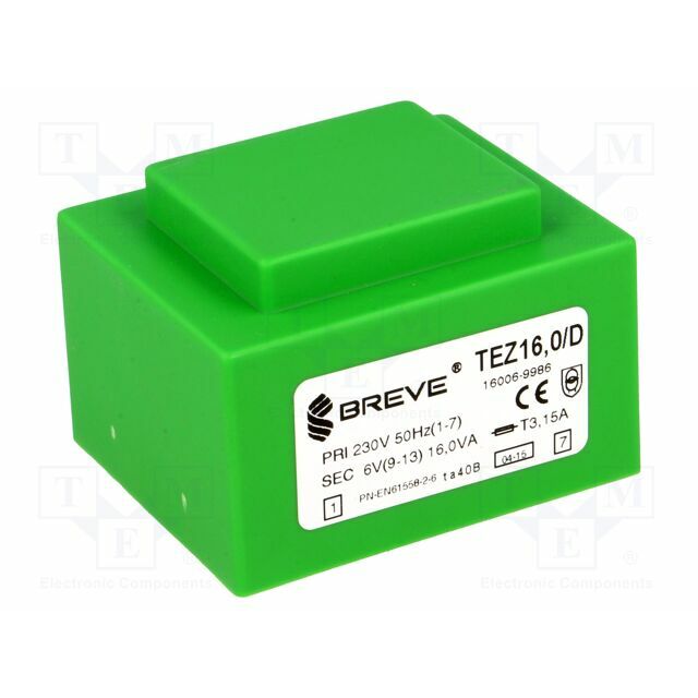 BREVE TUFVASSONS Transformer: encapsulated; 16VA; 230VAC