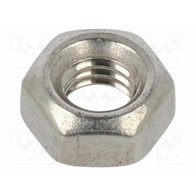 Nut; hexagonal; M4; Thread: metric; A2