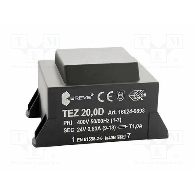 BREVE TUFVASSONS Transformer: encapsulated; 20VA; 400VAC