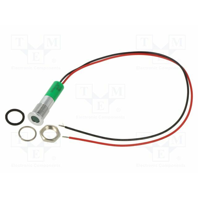 APEM Indicator: LED; flat; green; Ø8mm