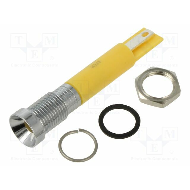 APEM Indicator: LED; recessed; yellow; Ø8mm