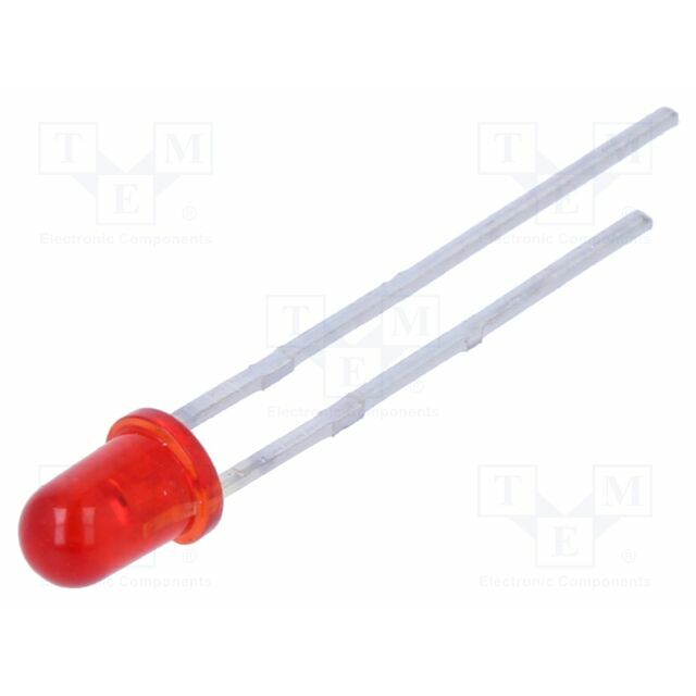 EVERLIGHT LED; red; 3mm; 6.3mcd