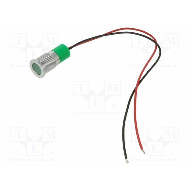 APEM Indicator: LED; flat; green; Ø14mm