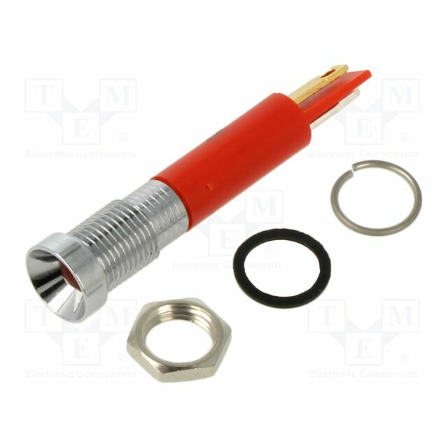 APEM Indicator: LED; recessed; red; Ø8mm