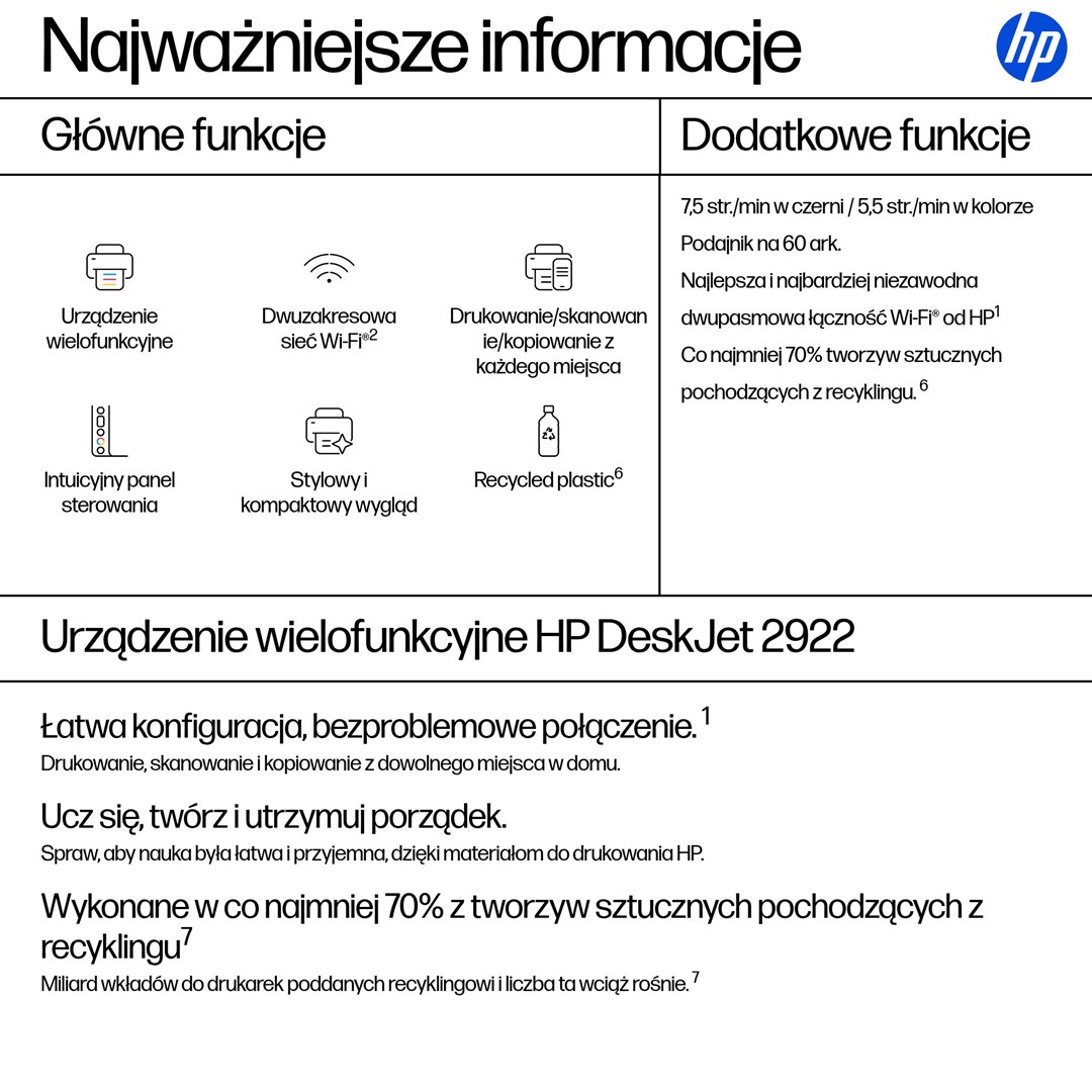 HEWLETT PACKARD HP DeskJet 2922 Wireless