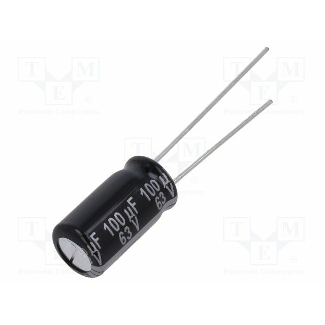 PANASONIC Capacitor: electrolytic; THT; 100uF; 63VDC