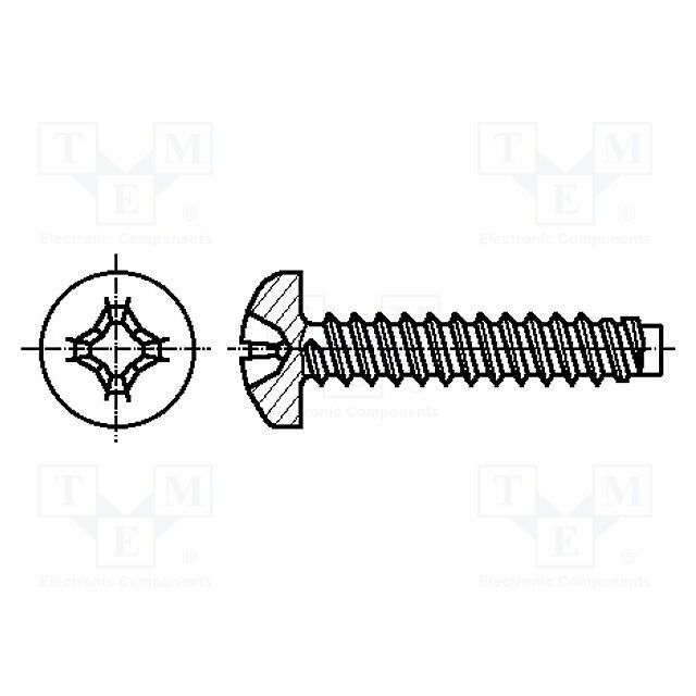 BOSSARD Screw; for metal; 3.9x9