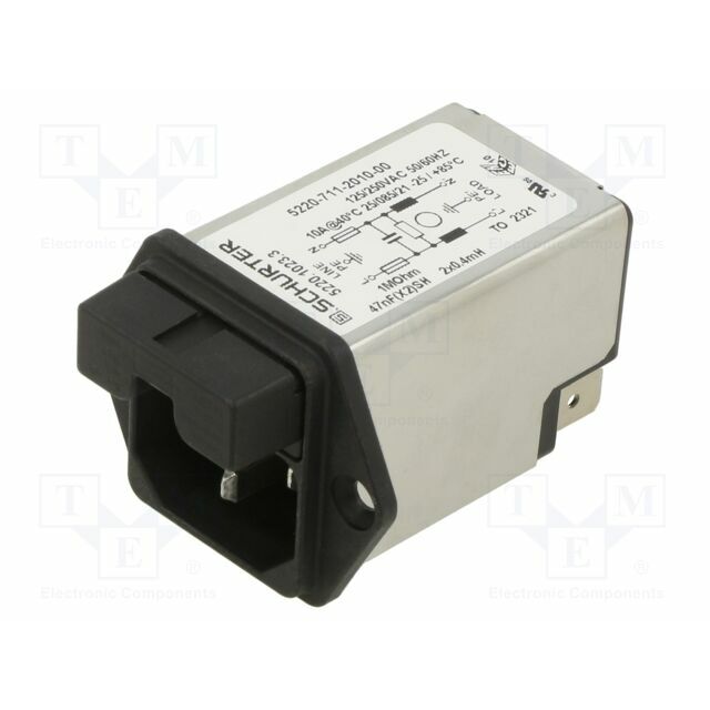 SCHURTER Connector: AC supply; socket; male