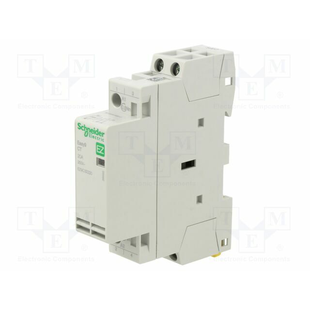 SCHNEIDER ELECTRIC Contactor: 2-pole installation; 20A
