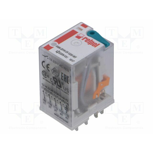 RELPOL Relay: electromagnetic; Ucoil: 220VDC; 4PDT