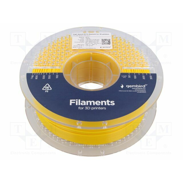 GEMBIRD Filament: PET-G; 1.75mm; yellow