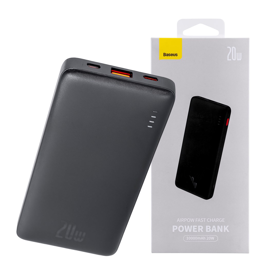Baseus Airpow 10000mAh 20W powerbank (melns)