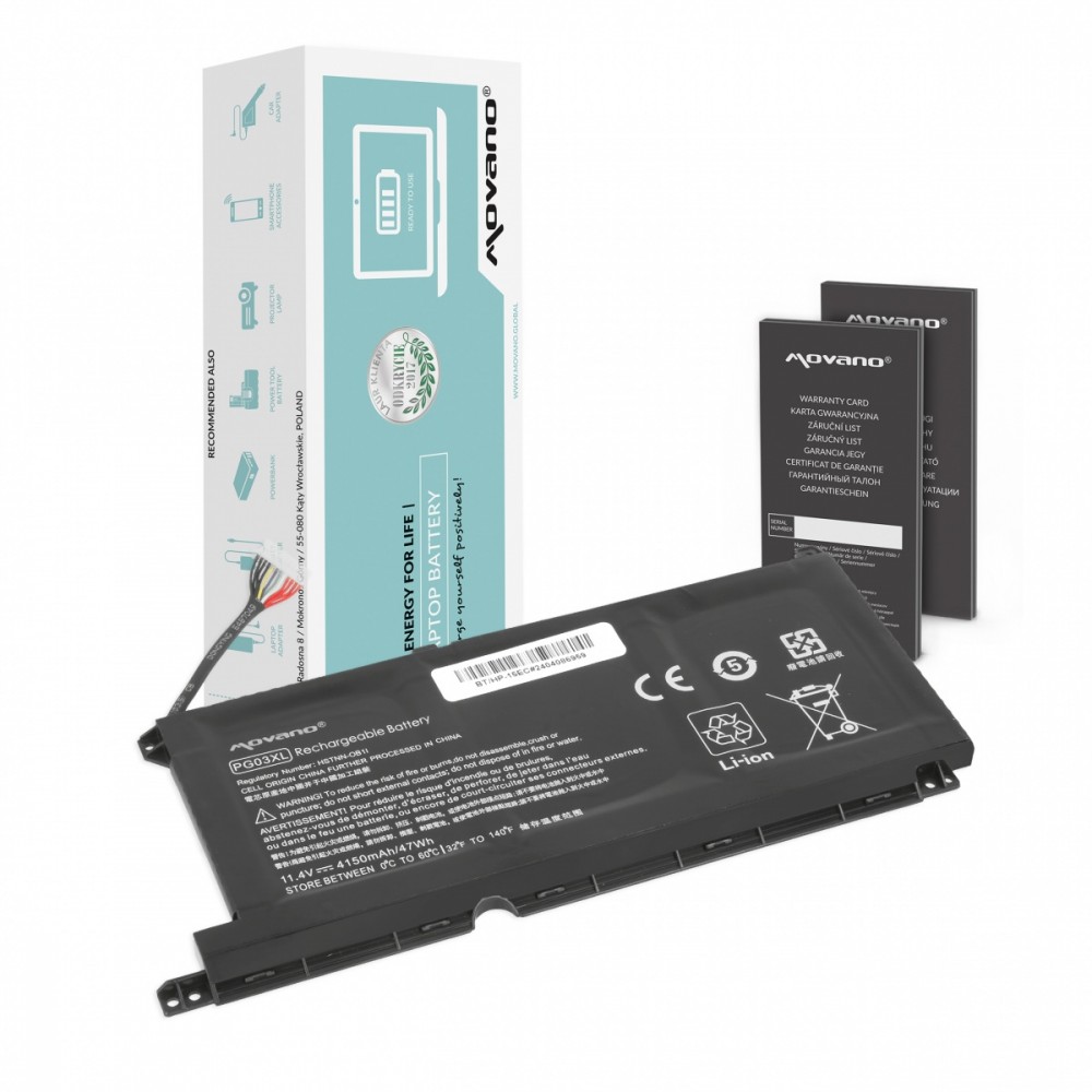 Movano Battery PG03XL for HP 15-DH