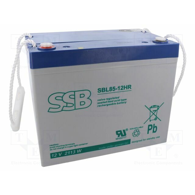 SSB Re-battery: acid-lead; 12V; 75Ah; AGM