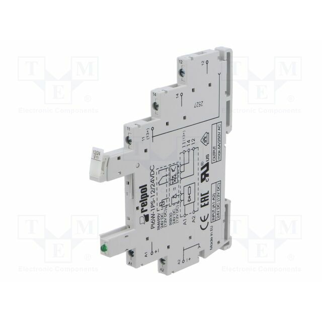 RELPOL Socket; Ucoil: 12VDC,24VDC; 6A