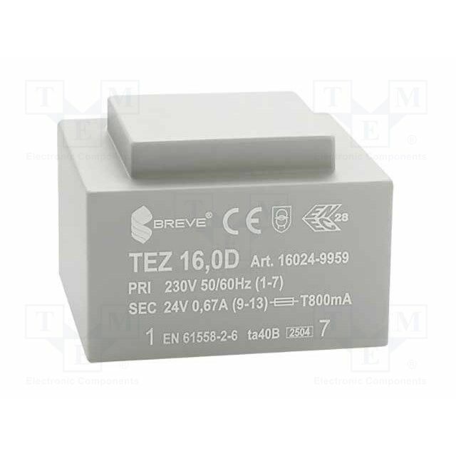 BREVE TUFVASSONS Transformer: encapsulated; 16VA; 230VAC