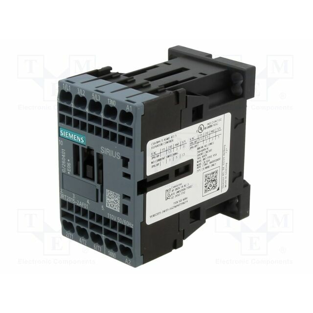 SIEMENS Contactor: 3-pole; NO x3; Auxiliary
