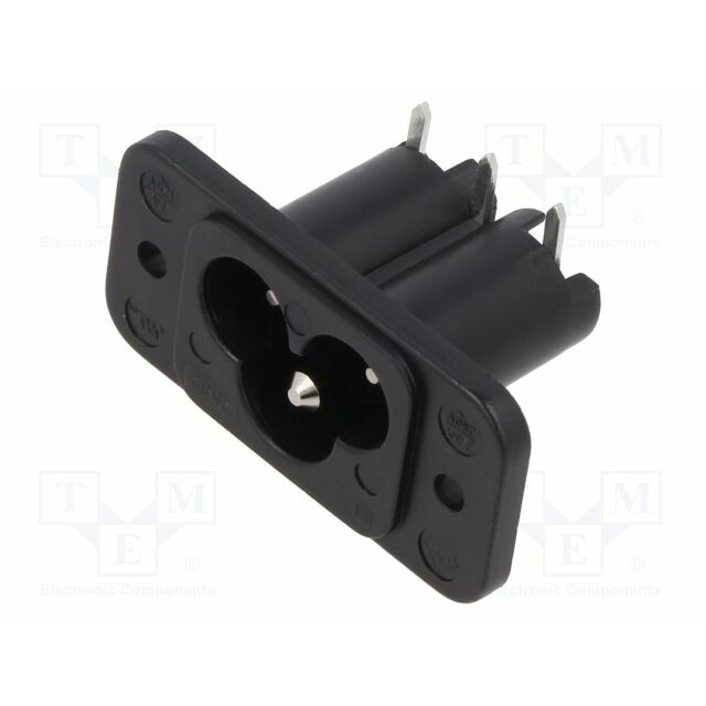 SCHURTER Connector: AC supply; socket; male