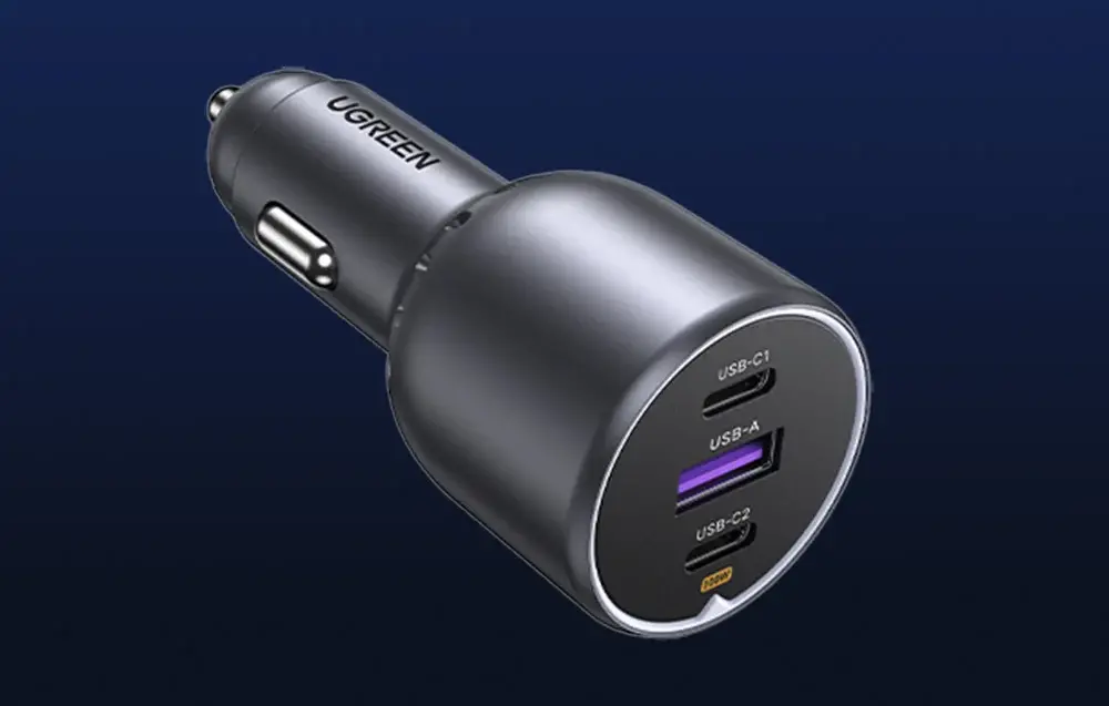 UGREEN 35025 Automašīnas lādētājs 3-portu ātrās