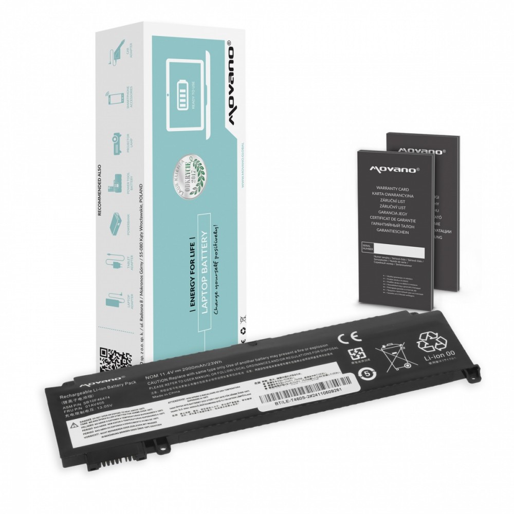 Movano Battery for Lenovo ThinkPad T460s