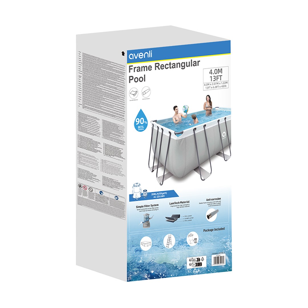 AVENLI grey frame pool, 400x207x122 |
