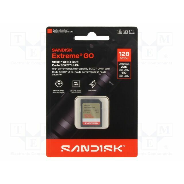 SANDISK Memory card; SDXC; 128GB; Extreme