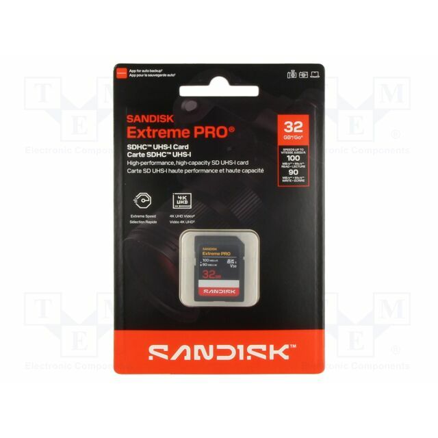 SANDISK Memory card; SDHC; 32GB; Extreme