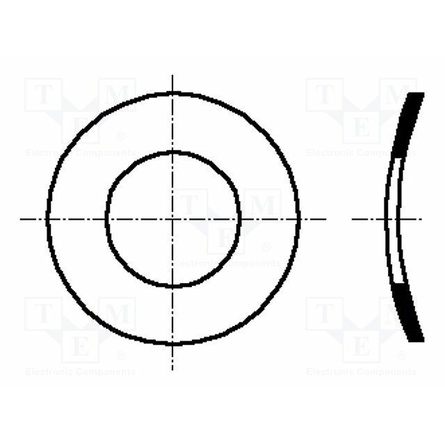 BOSSARD Washer; spring,split; h=0.9mm