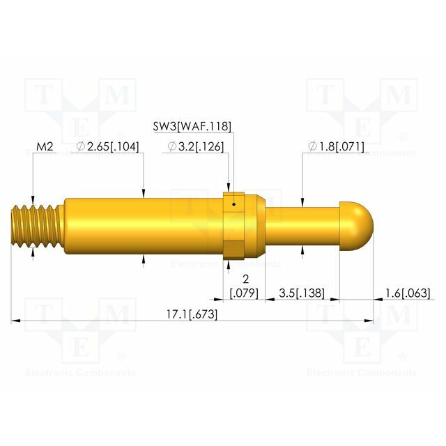INGUN Test probe: screw-in; 8A; Ø: