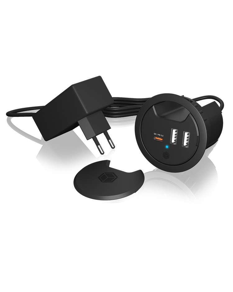ICY BOX IB-HUB1407 In-Desk 3-Port HUB