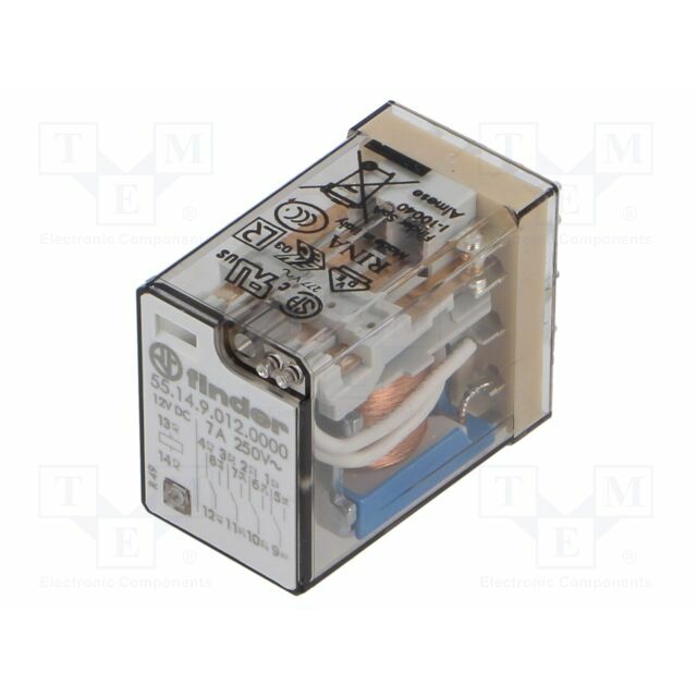 FINDER Relay: electromagnetic; 12VDC; 4PDT; Icontacts