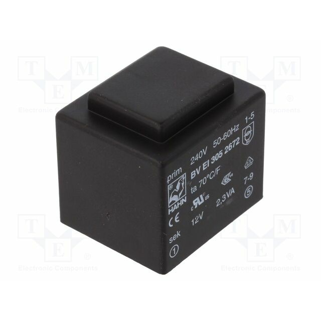 HAHN Transformer: encapsulated; 2.3VA; 240VAC
