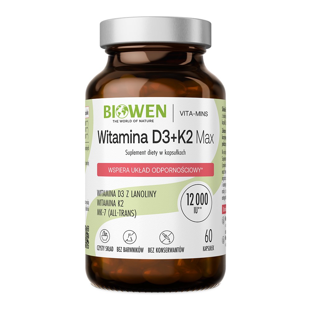 BIOWEN vitamīni D3 + K2 MK-7
