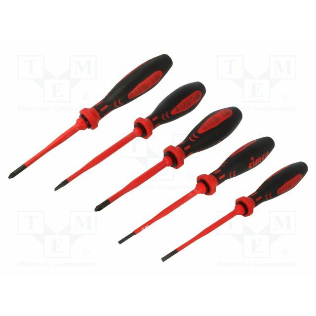 Screwdriver: insulated-set; Pozidriv®,slot; slim; 5pcs