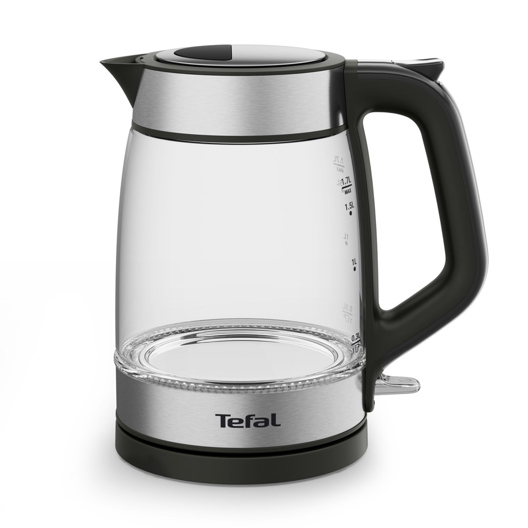 TEFAL tējkanna 1.7 l, melna/caurspīdīga