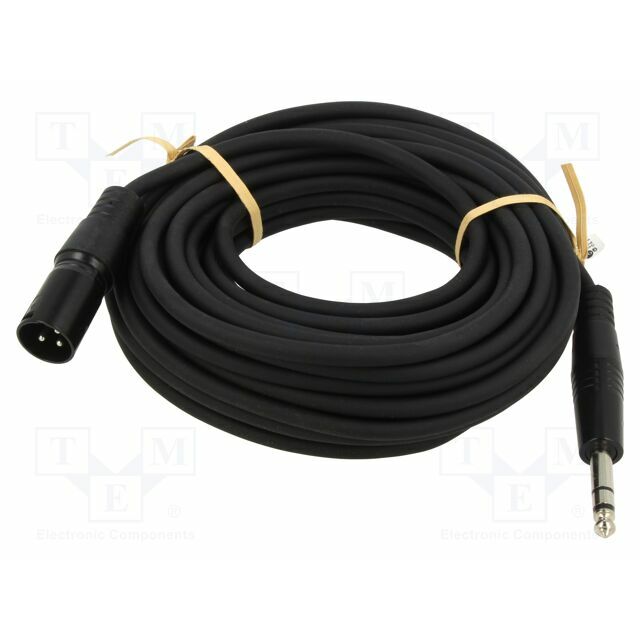 Cable; Jack 6,35mm 3pin plug