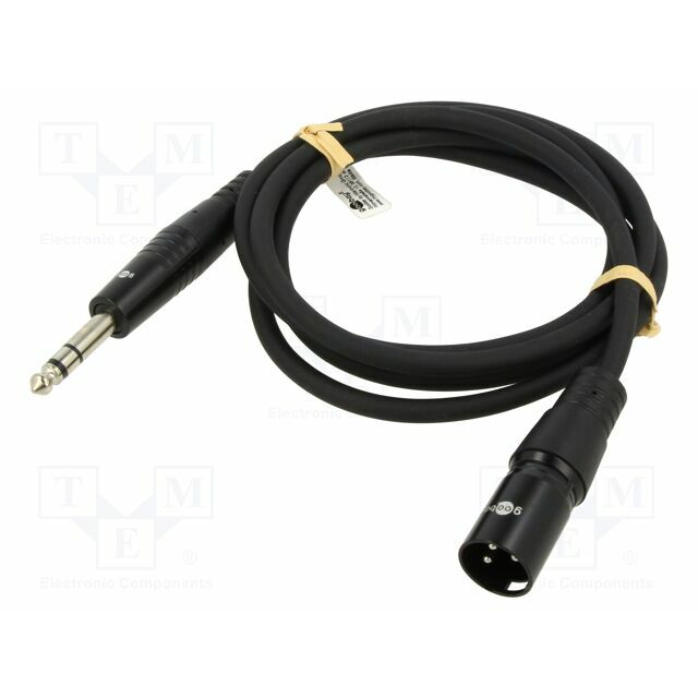 Cable; Jack 6,35mm 3pin plug