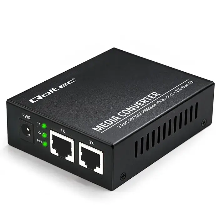 Qoltec Bidirectional Ethernet SWITCH Media Converter
