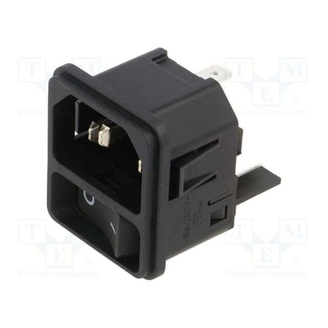 SCHURTER Connector: AC supply; socket; male