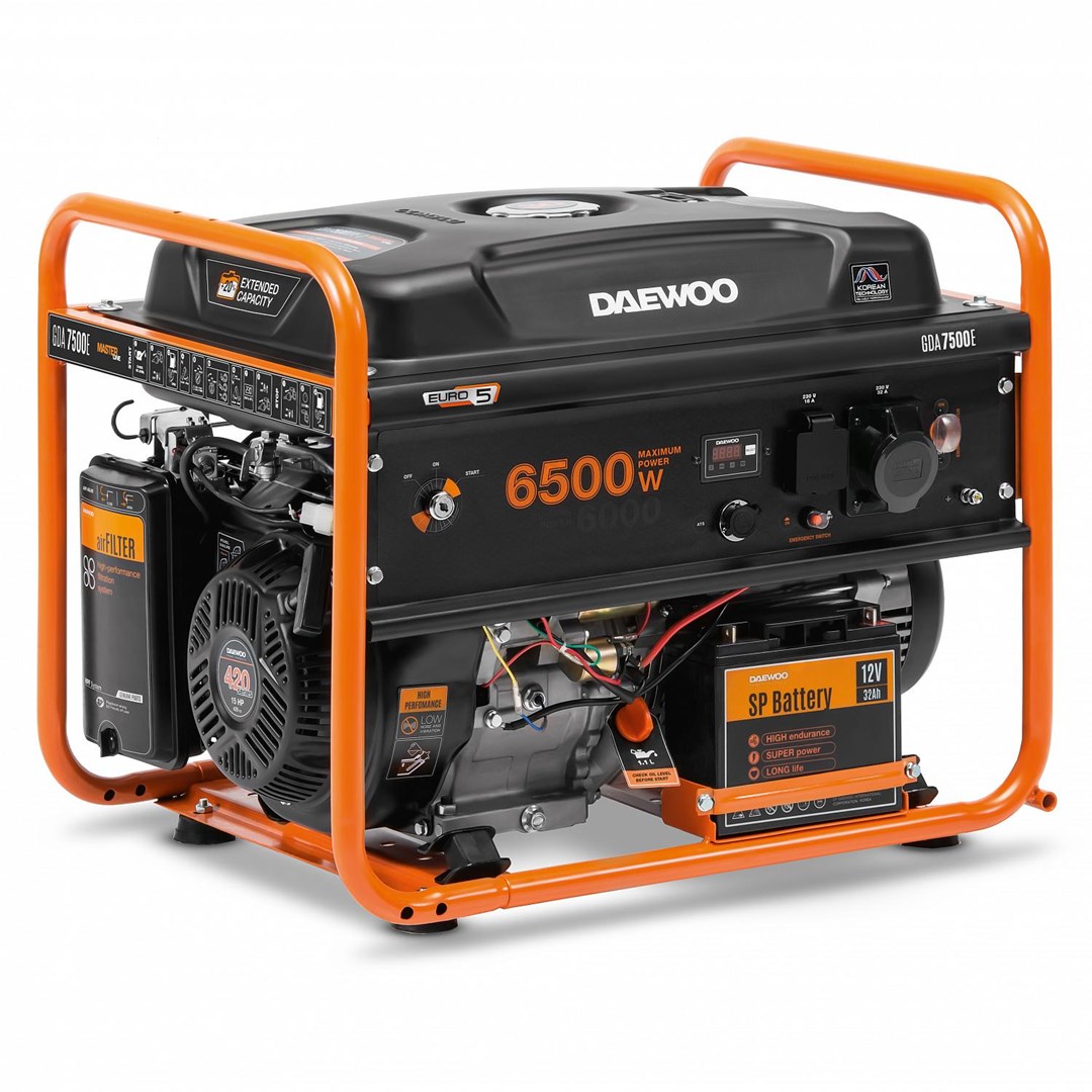 PETROLĒĢENERATORS 6.5KW 230V/GDA 7500E DAEWOO