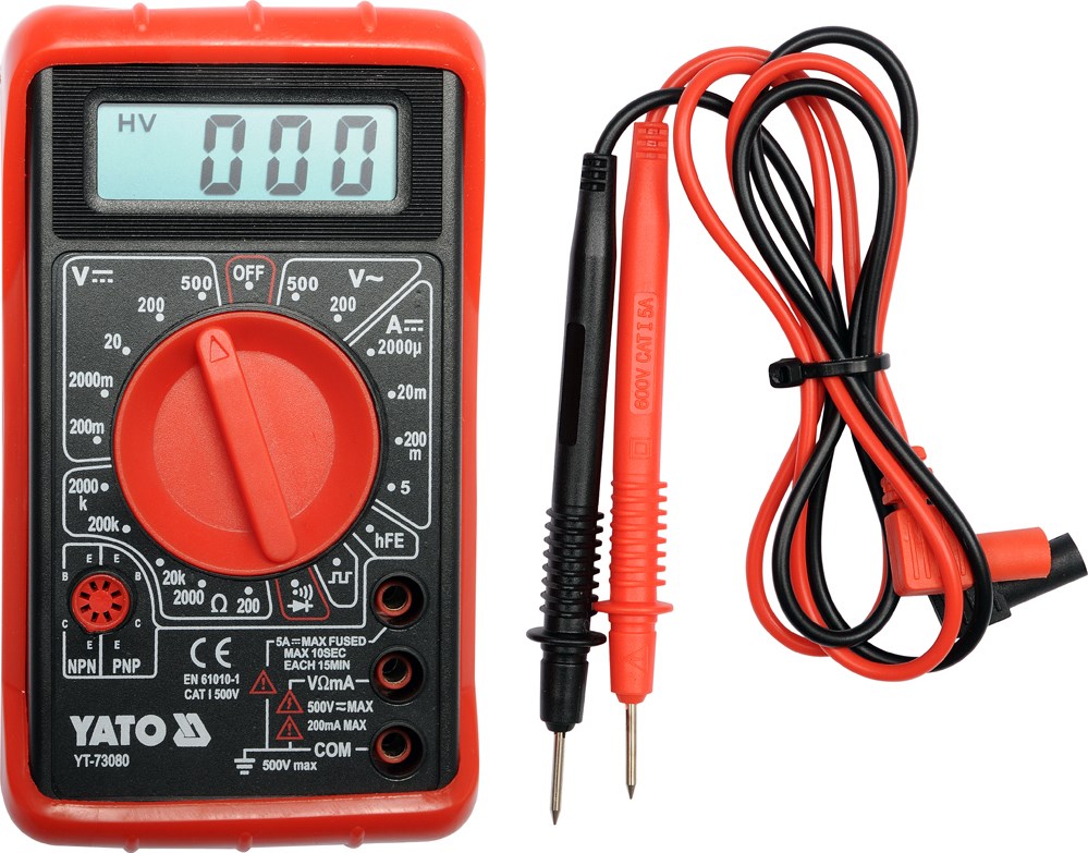 Yato YT-73080 digitālais multimetrs, 0-500V AC/DC