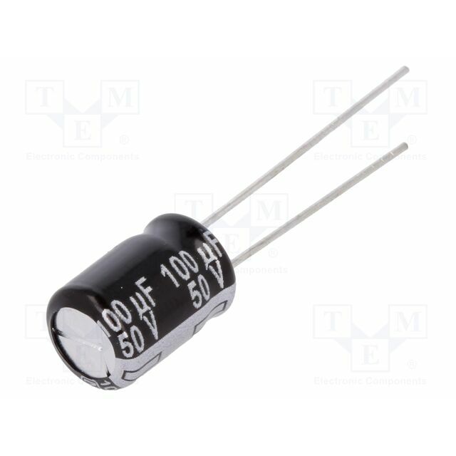 PANASONIC Capacitor: electrolytic; THT; 100uF; 50VDC