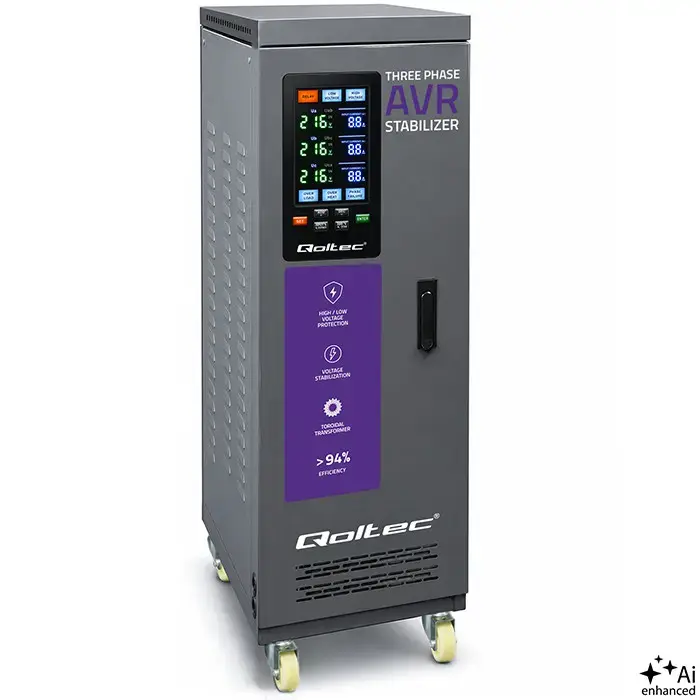 Qoltec Trójfazowy stabilizator napięcia AVR MULTIPROTECTION