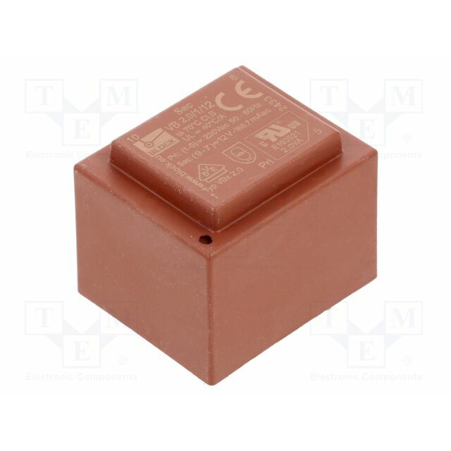 BLOCK Transformer: encapsulated; 2VA; 230VAC; 12V