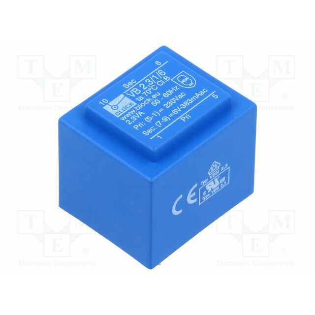 BLOCK Transformer: encapsulated; 2.3VA; 230VAC