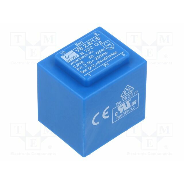 BLOCK Transformer: encapsulated; 2.8VA; 230VAC