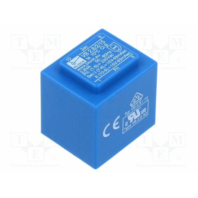BLOCK Transformer: encapsulated; 2.8VA; 230VAC