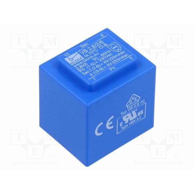 BLOCK Transformer: encapsulated; 2.8VA; 230VAC