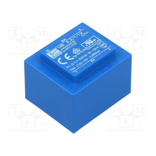 BLOCK Transformer: encapsulated; 3.2VA; 230VAC